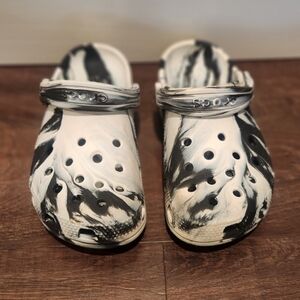 Kids Black and White Crocs Clogs